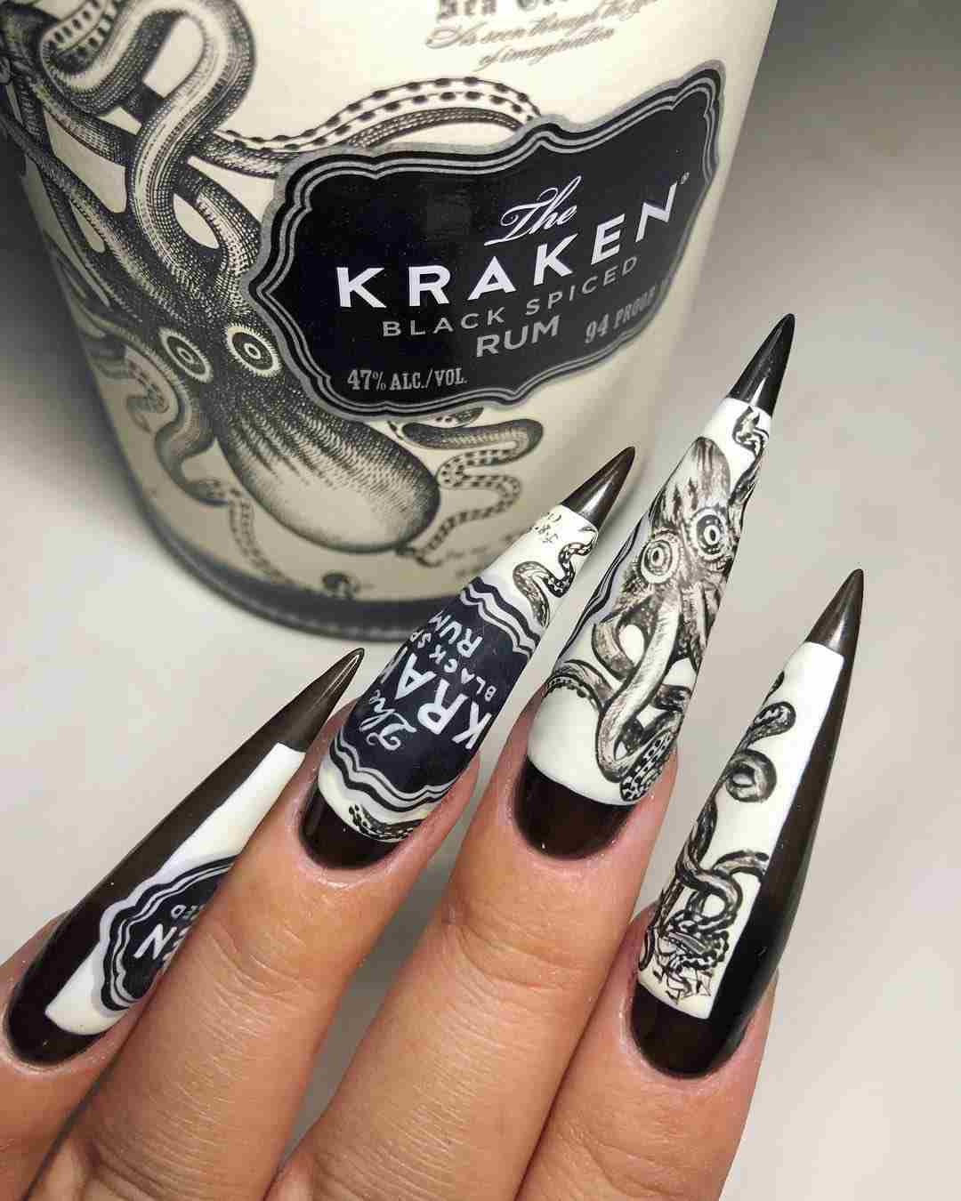 51 Cool and Creative Stiletto Nail Art Designs for Women and Girls 2