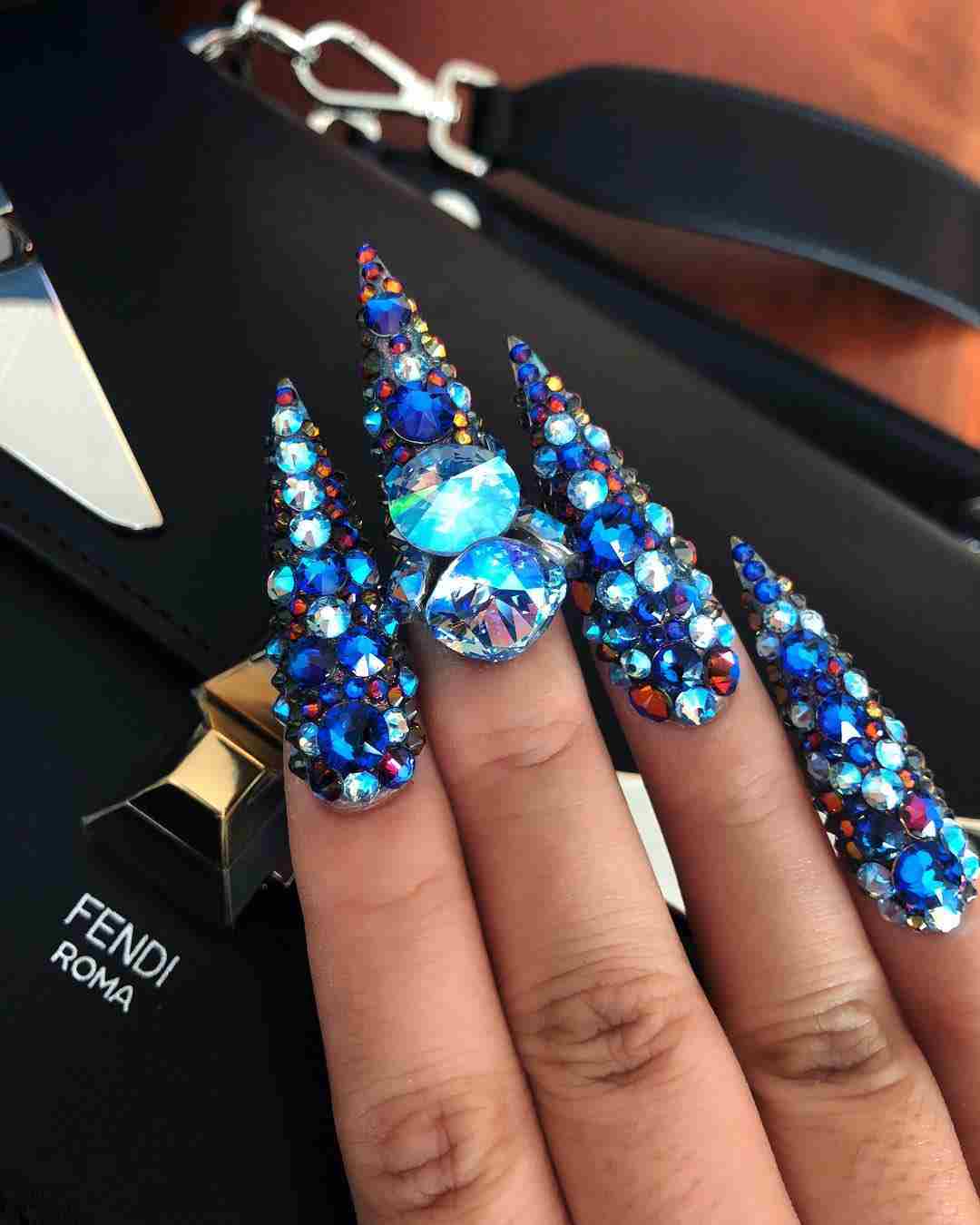 51 Cool and Creative Stiletto Nail Art Designs for Women and Girls 7