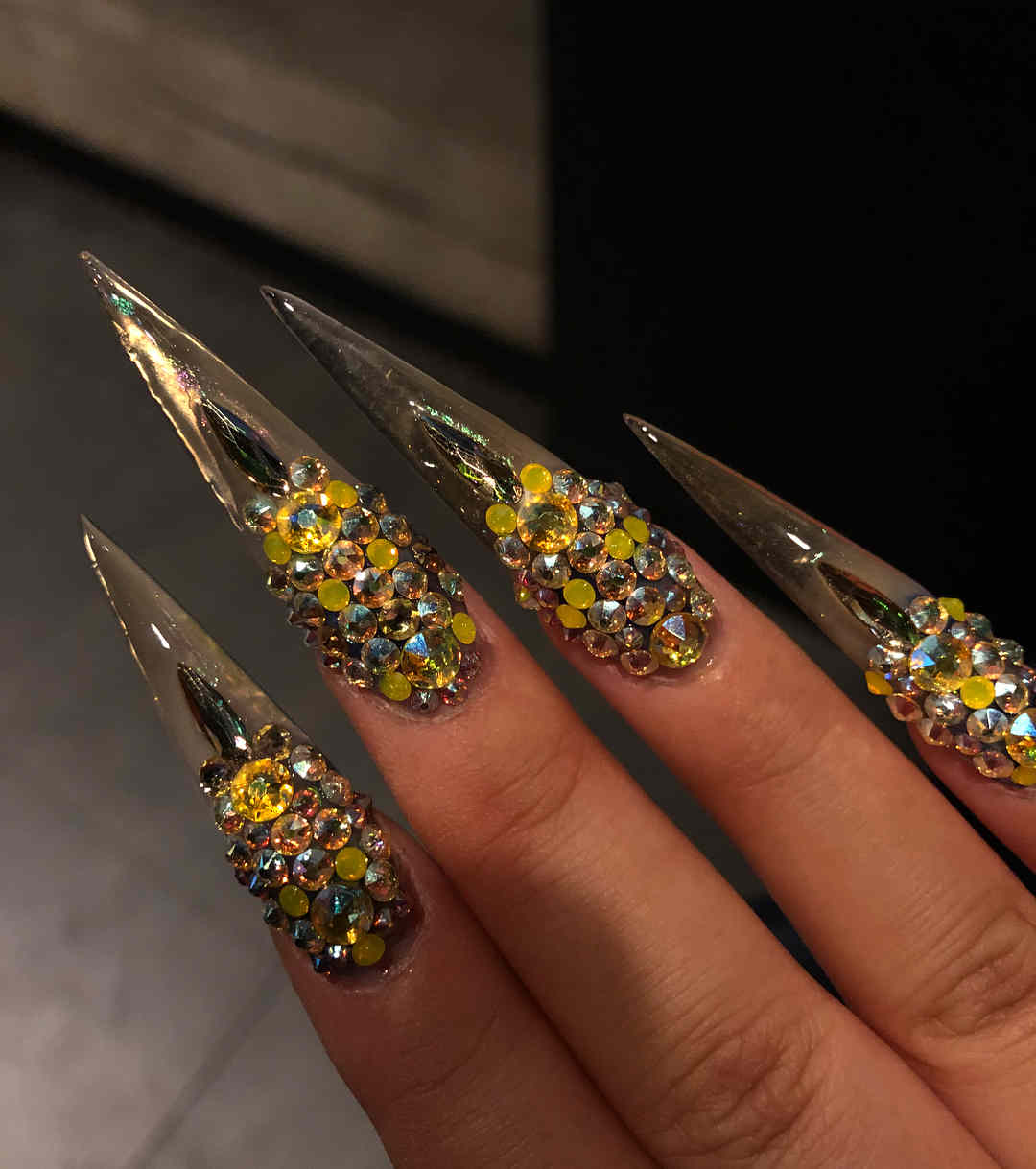 51 Cool and Creative Stiletto Nail Art Designs for Women and Girls 23