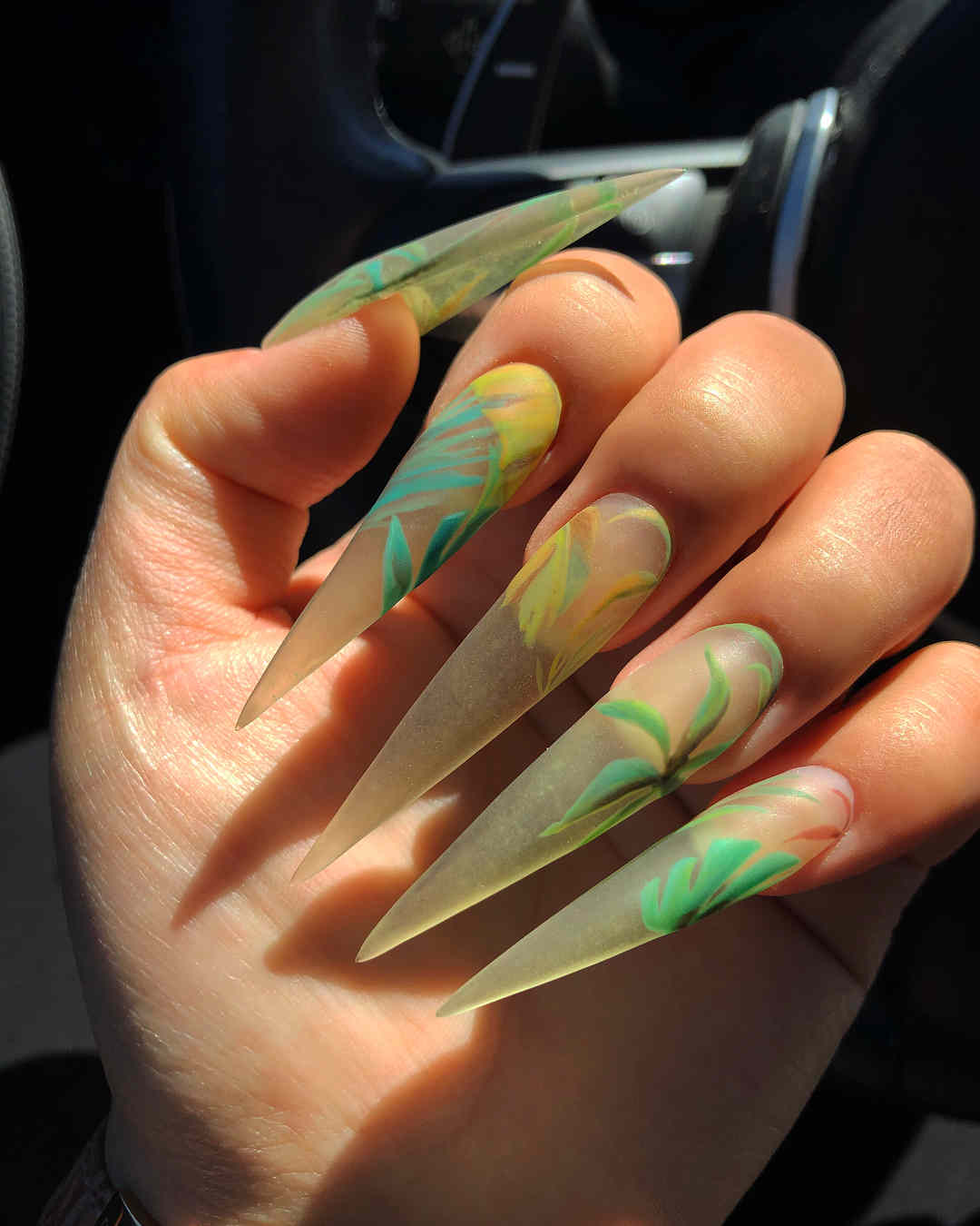 51 Cool and Creative Stiletto Nail Art Designs for Women and Girls 32