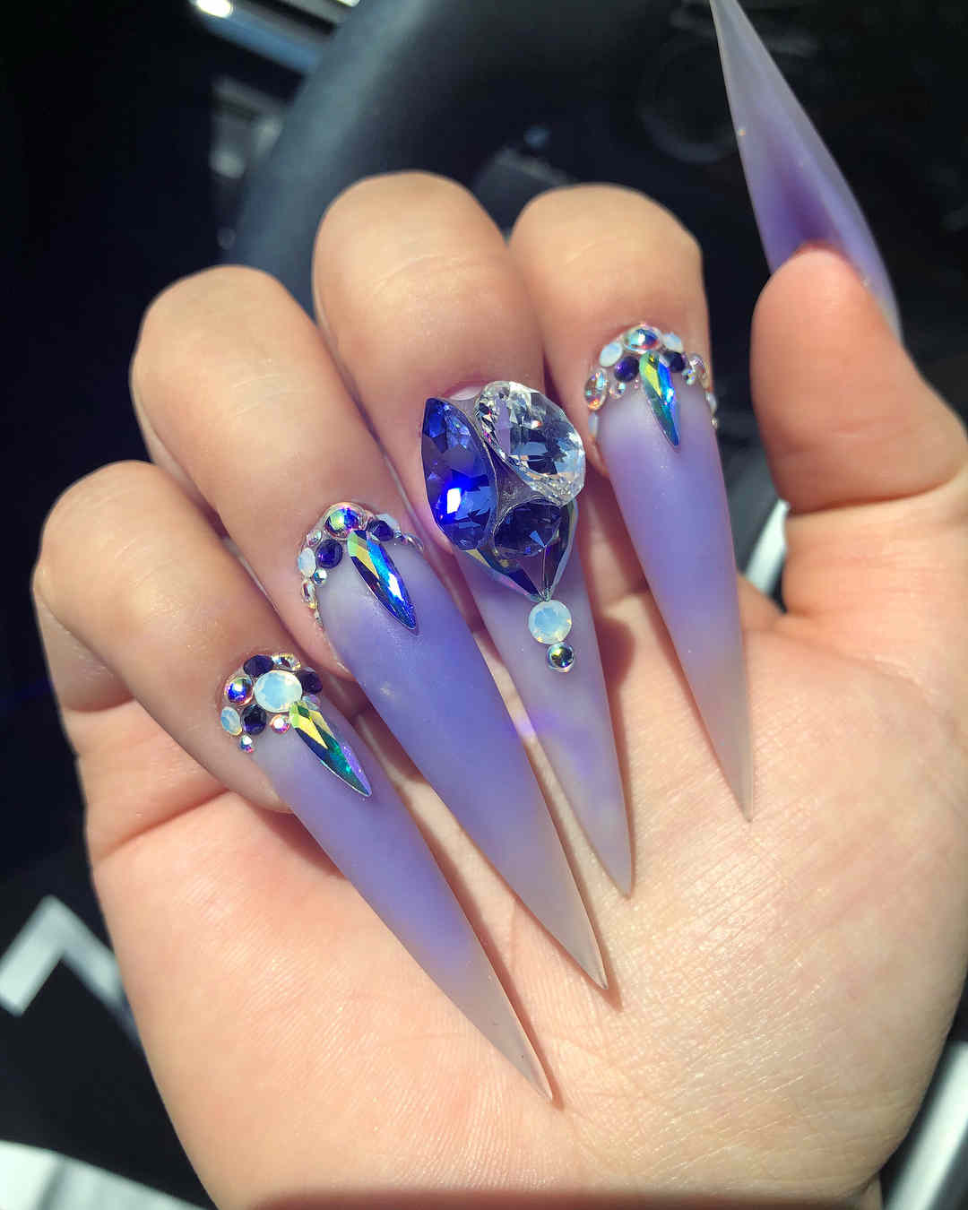 51 Cool and Creative Stiletto Nail Art Designs for Women and Girls 34