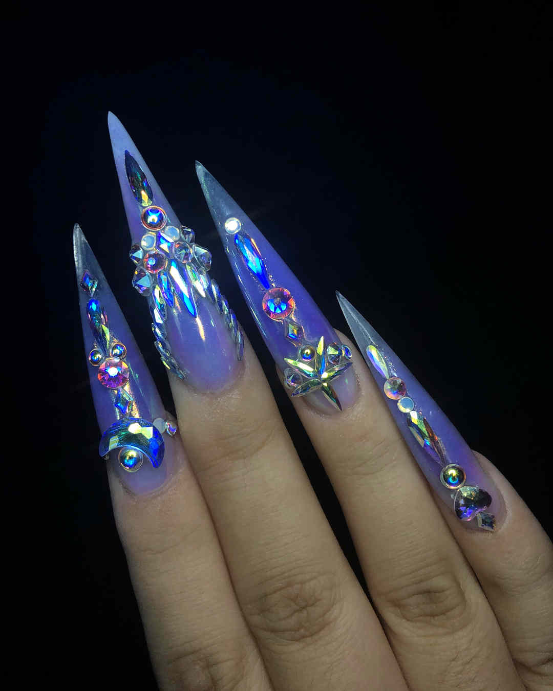 51 Cool and Creative Stiletto Nail Art Designs for Women and Girls 39