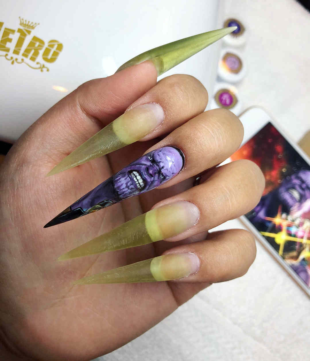 51 Cool and Creative Stiletto Nail Art Designs for Women and Girls 40