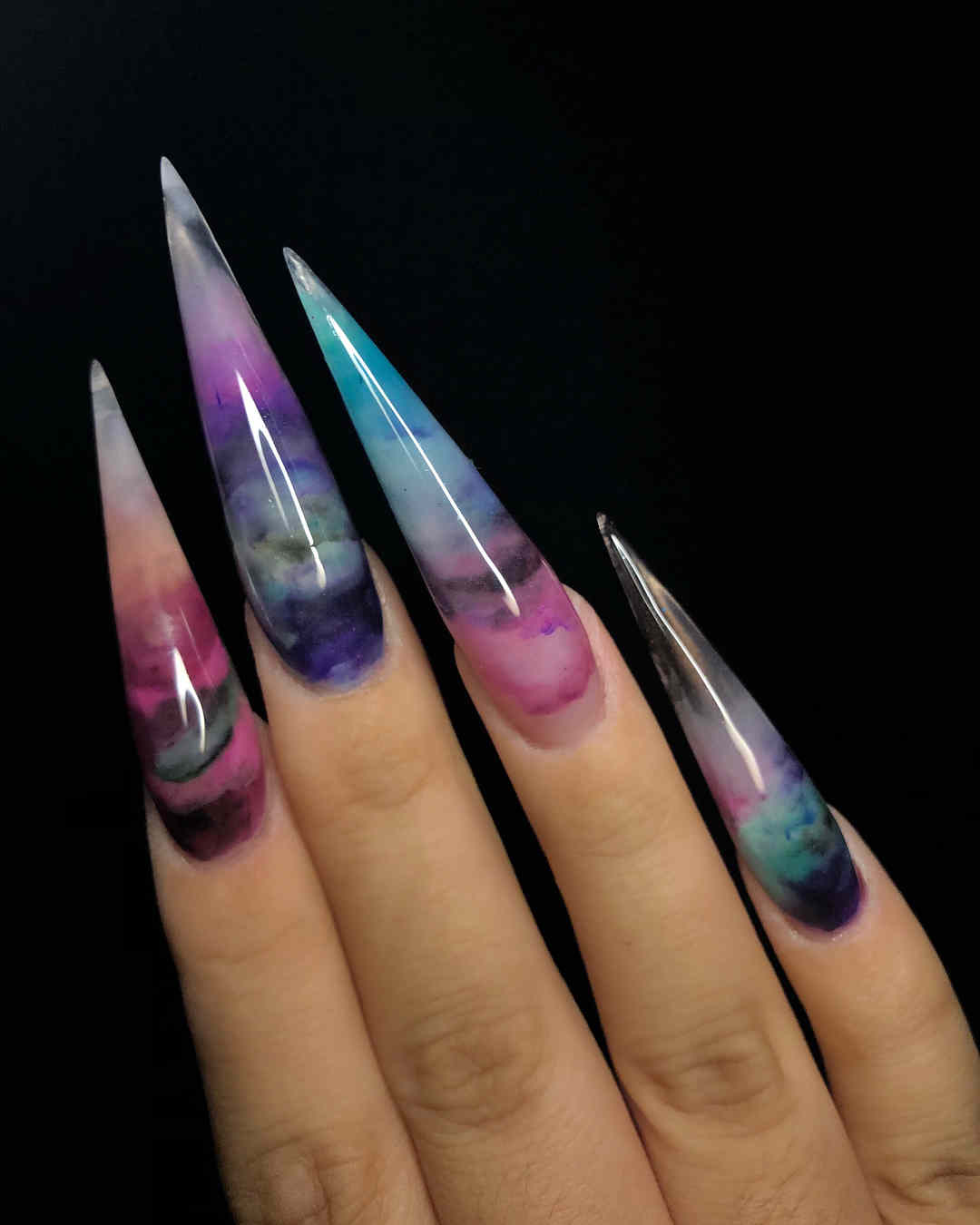 51 Cool and Creative Stiletto Nail Art Designs for Women and Girls 41