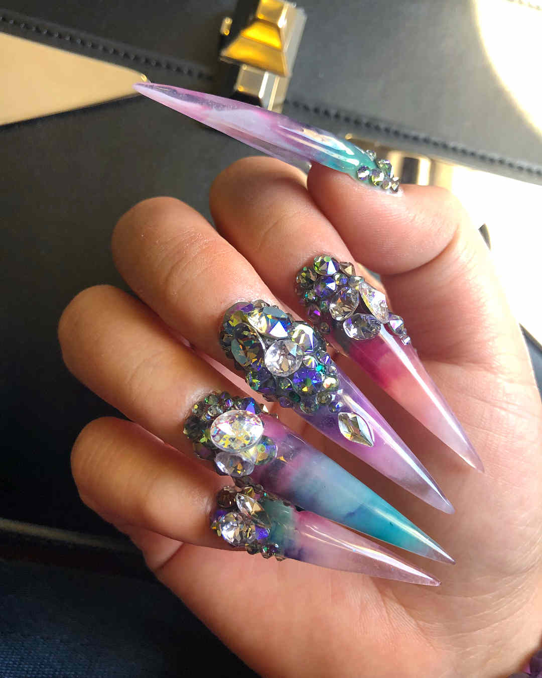 51 Cool and Creative Stiletto Nail Art Designs for Women and Girls 45