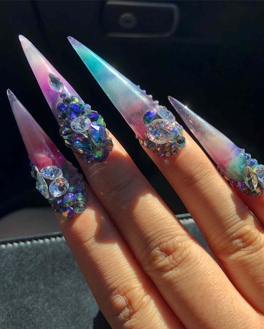 51 Cool and Creative Stiletto Nail Art Designs for Women and Girls 47