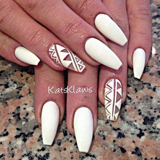 45 White Matte Nail Art Designs for 2018 img 15