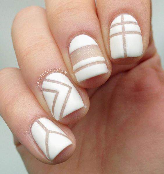 45 White Matte Nail Art Designs for 2018 img 17