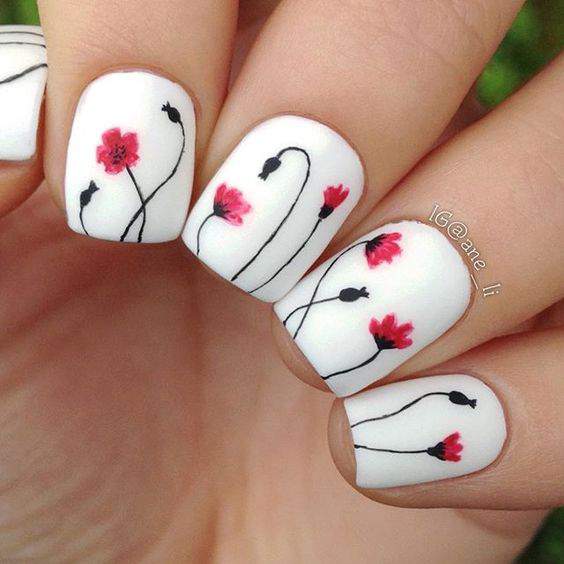 45 White Matte Nail Art Designs for 2018 img 30