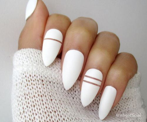 45 White Matte Nail Art Designs for 2018 img 31