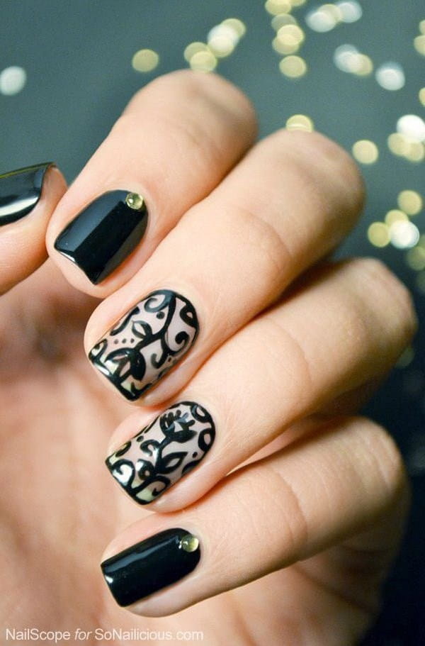 80 Incredible Black Nail Art Designs for Women and Girls img 15