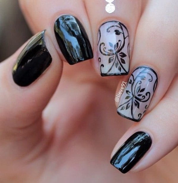 80 Incredible Black Nail Art Designs for Women and Girls img 18