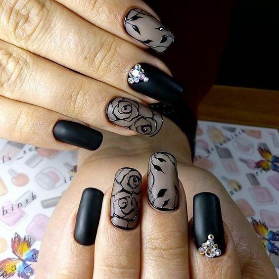 80 Incredible Black Nail Art Designs for Women and Girls img 66