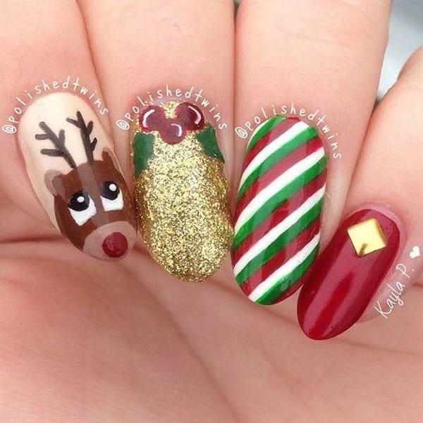 75+ Festive Christmas Red Nail Art Ideas img 1