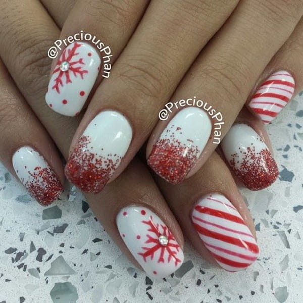 75+ Festive Christmas Red Nail Art Ideas img 22