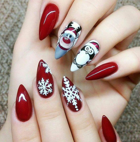 75+ Festive Christmas Red Nail Art Ideas img 43