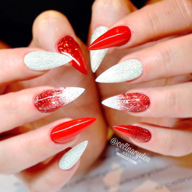 75+ Festive Christmas Red Nail Art Ideas img 68