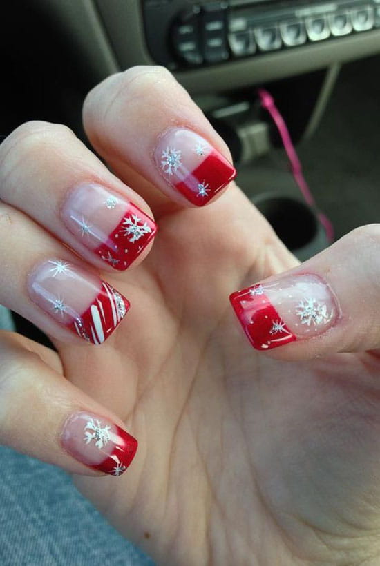 75+ Festive Christmas Red Nail Art Ideas img 71