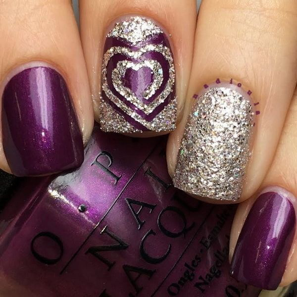 55+ Chosen Purple Glitter Nail Art Designs img 02