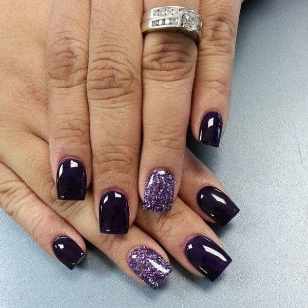 55+ Chosen Purple Glitter Nail Art Designs img 03