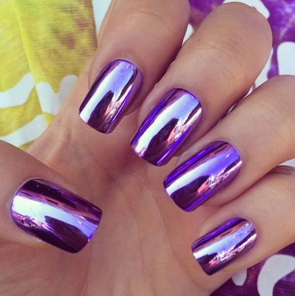 55+ Chosen Purple Glitter Nail Art Designs img 07