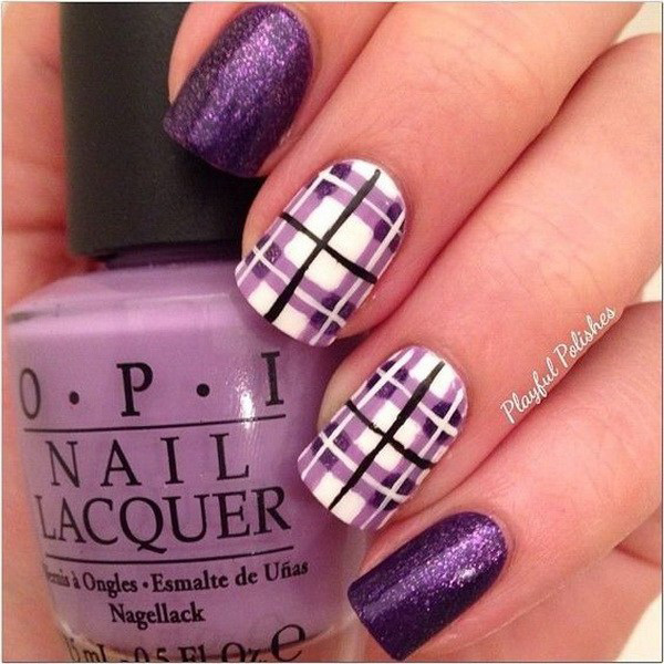 55+ Chosen Purple Glitter Nail Art Designs img 10