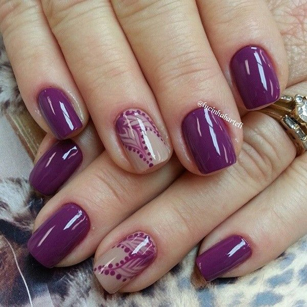 55+ Chosen Purple Glitter Nail Art Designs img 12