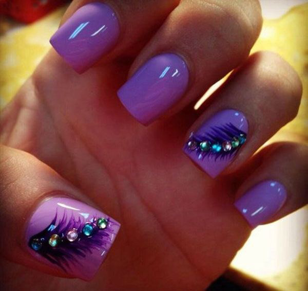 55+ Chosen Purple Glitter Nail Art Designs img 13