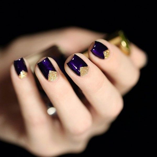 55+ Chosen Purple Glitter Nail Art Designs img 14