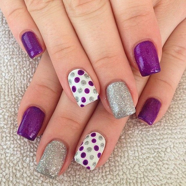 55+ Chosen Purple Glitter Nail Art Designs img 15