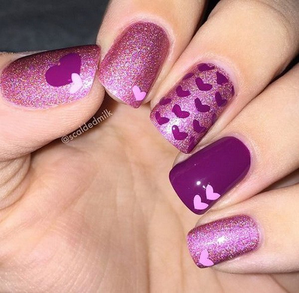 55+ Chosen Purple Glitter Nail Art Designs img 19