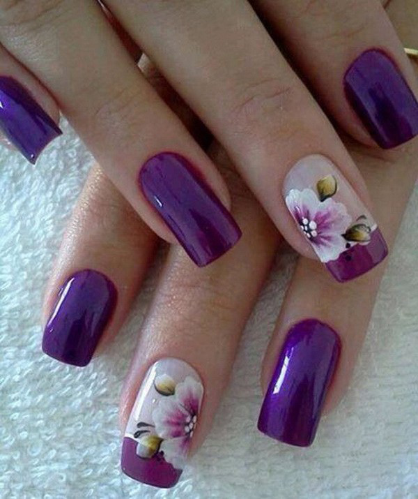 55+ Chosen Purple Glitter Nail Art Designs img 20