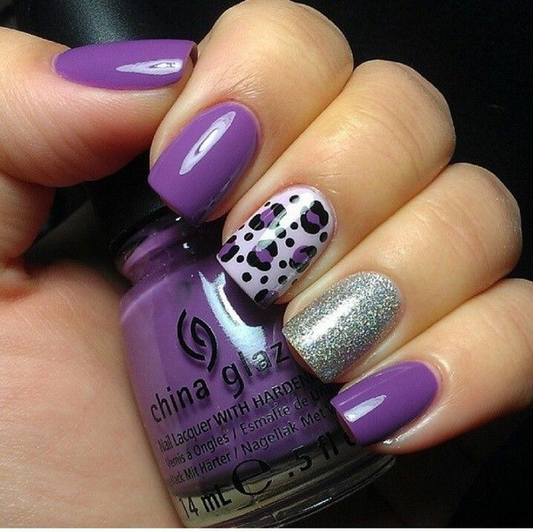 55+ Chosen Purple Glitter Nail Art Designs img 23