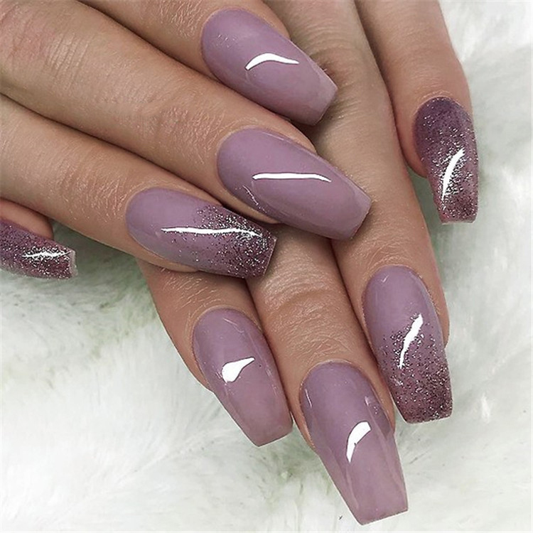 55+ Chosen Purple Glitter Nail Art Designs img 42