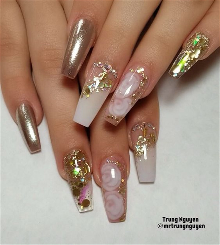 35 Awesome Coffin Nails Designs You'll Flip For in 2019 img 07