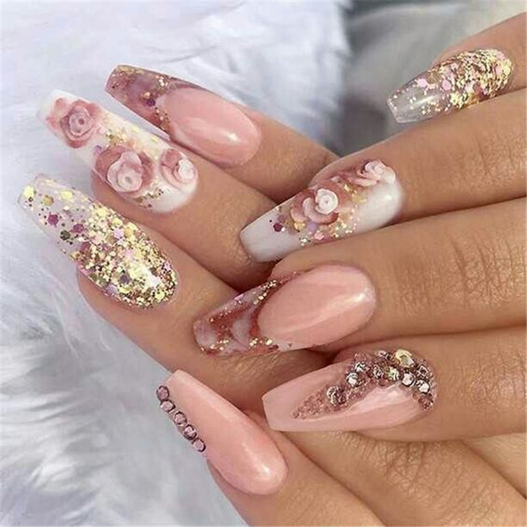 35 Awesome Coffin Nails Designs You'll Flip For in 2019 img 14