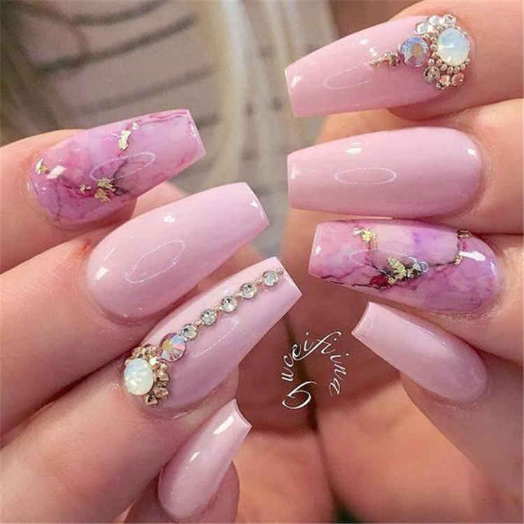 35 Awesome Coffin Nails Designs You'll Flip For in 2019 img 15