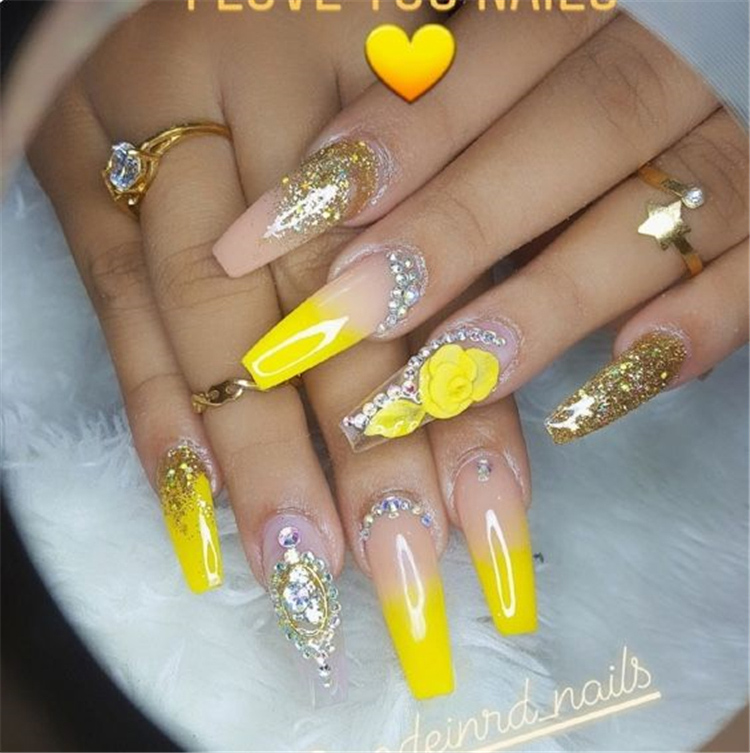 35 Awesome Coffin Nails Designs You'll Flip For in 2019 img 16