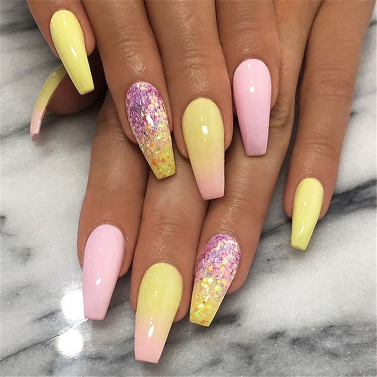 35 Awesome Coffin Nails Designs You'll Flip For in 2019 img 21