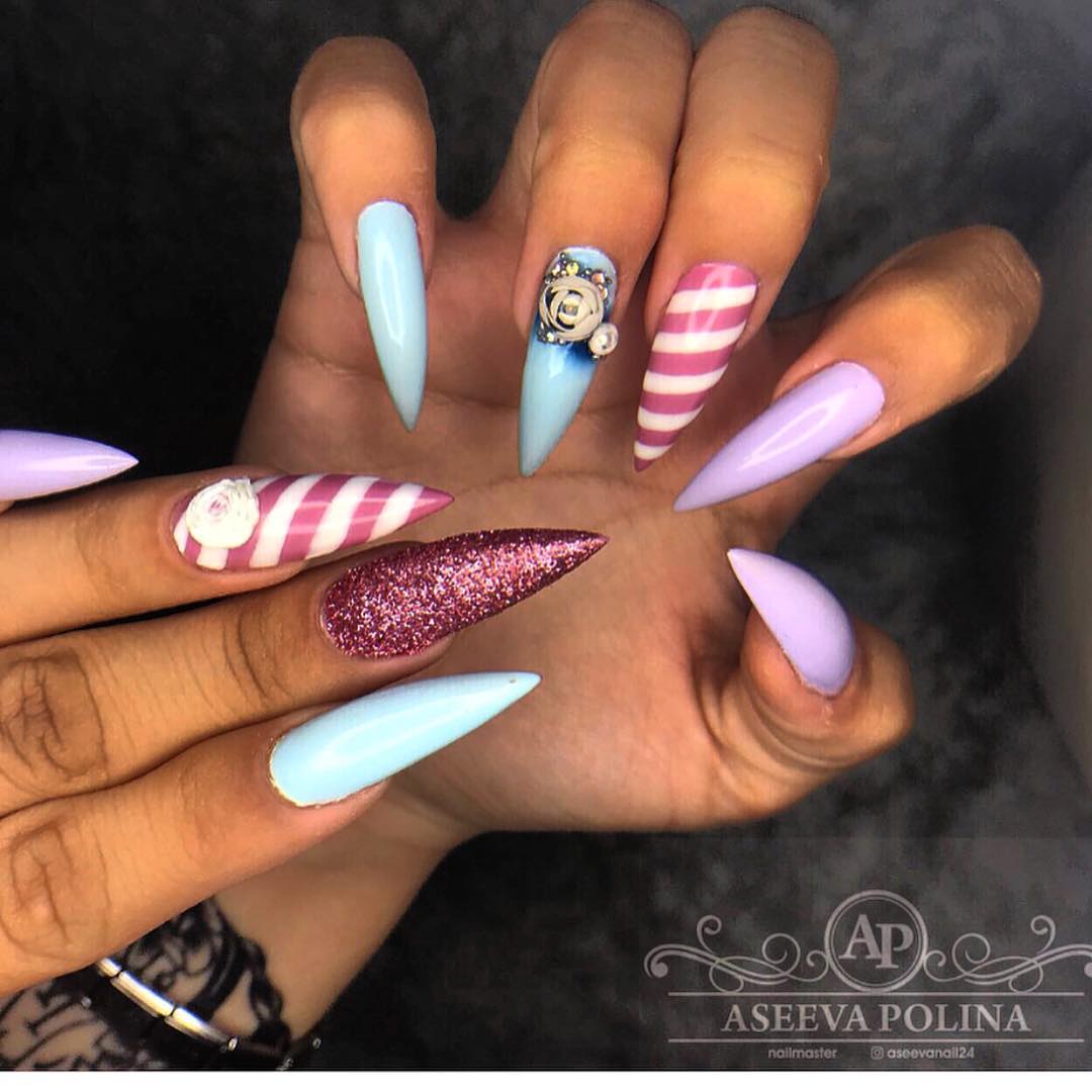 110+ Nail Art Designs and Ideas 2019 images 58