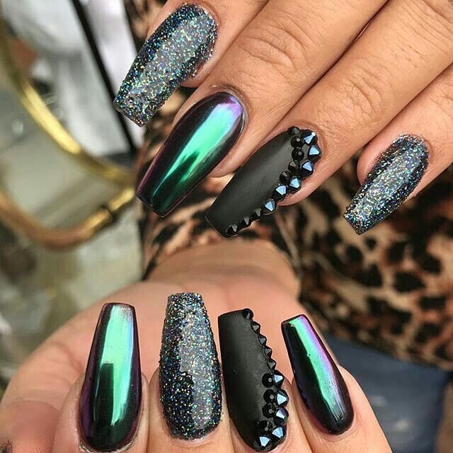 80+ Dark Color Nail Designs for Women images 8