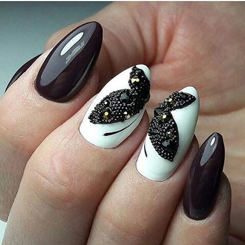 80+ Dark Color Nail Designs for Women images 1