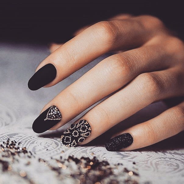 80+ Dark Color Nail Designs for Women images 11