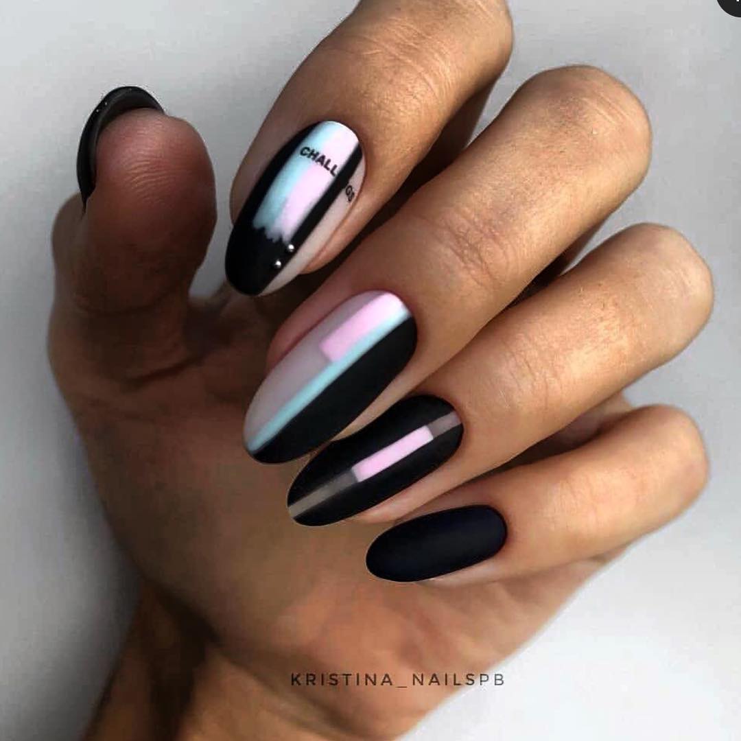 80+ Dark Color Nail Designs for Women images 40