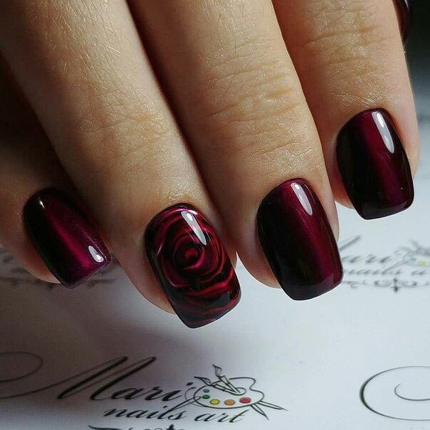 80+ Dark Color Nail Designs for Women images 6