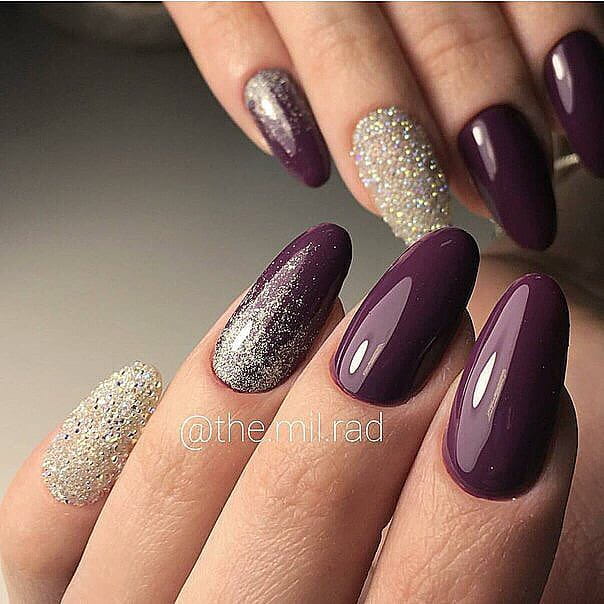 80+ Dark Color Nail Designs for Women images 64