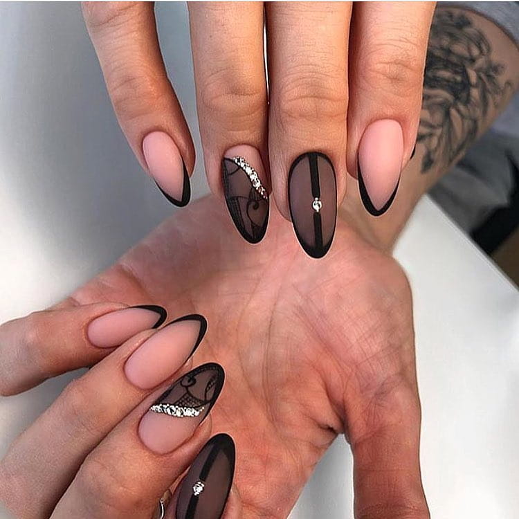 80+ Dark Color Nail Designs for Women images 69