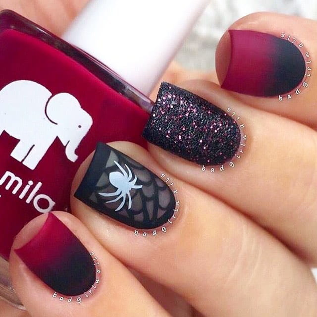 80+ Dark Color Nail Designs for Women images 79