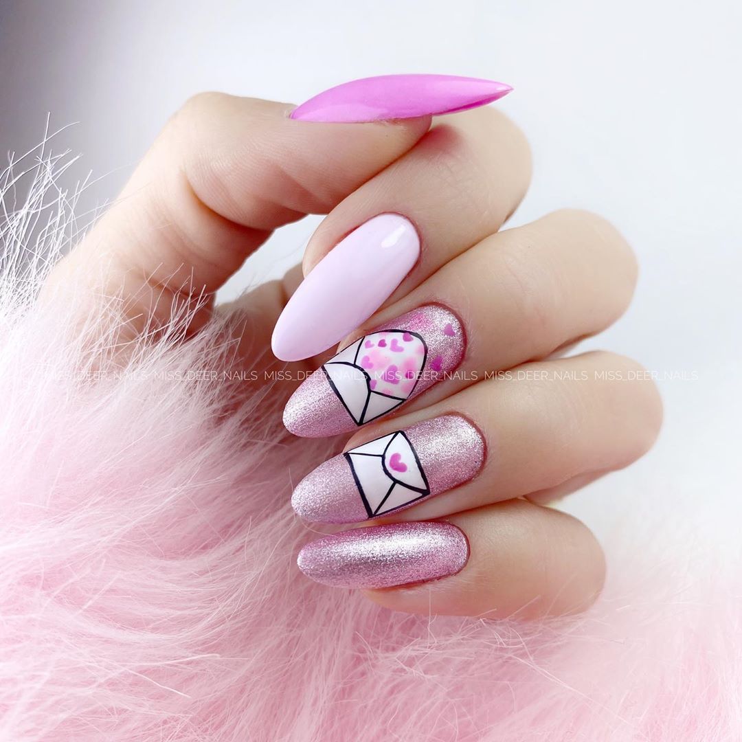 110 Valentine’s Day Nail Designs Ideas That Are Anything but Cheesy in 2020 images 89