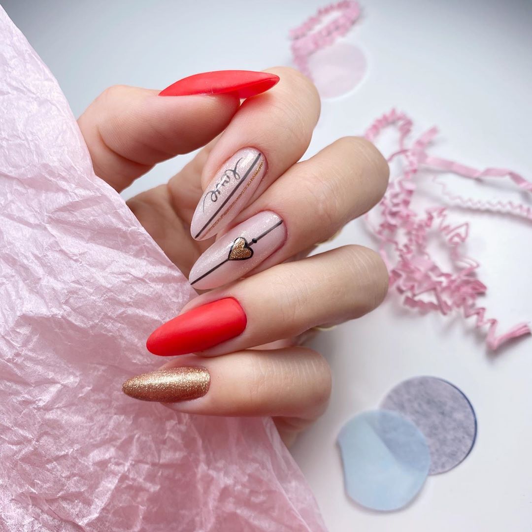 110 Valentine’s Day Nail Designs Ideas That Are Anything but Cheesy in 2020 images 93